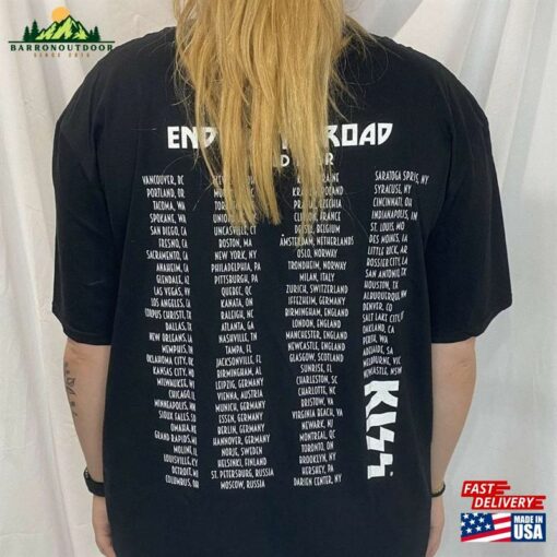Kiss End Of The Road World Tour Vintage Style Band Tee Back Graphics Classic T-Shirt