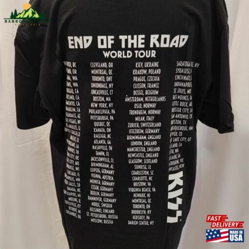 Kiss End Of The Road World Tour Vintage Style Band Tee Back Graphics Classic T-Shirt
