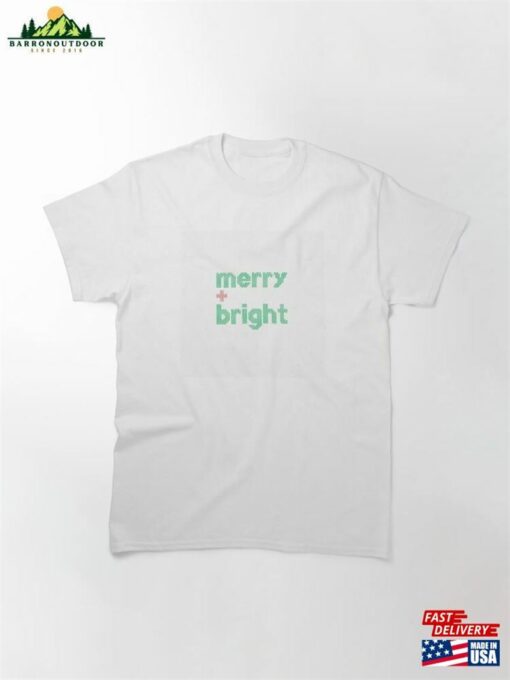 Knit Holiday Print Merry + Bright Classic T-Shirt Sweatshirt