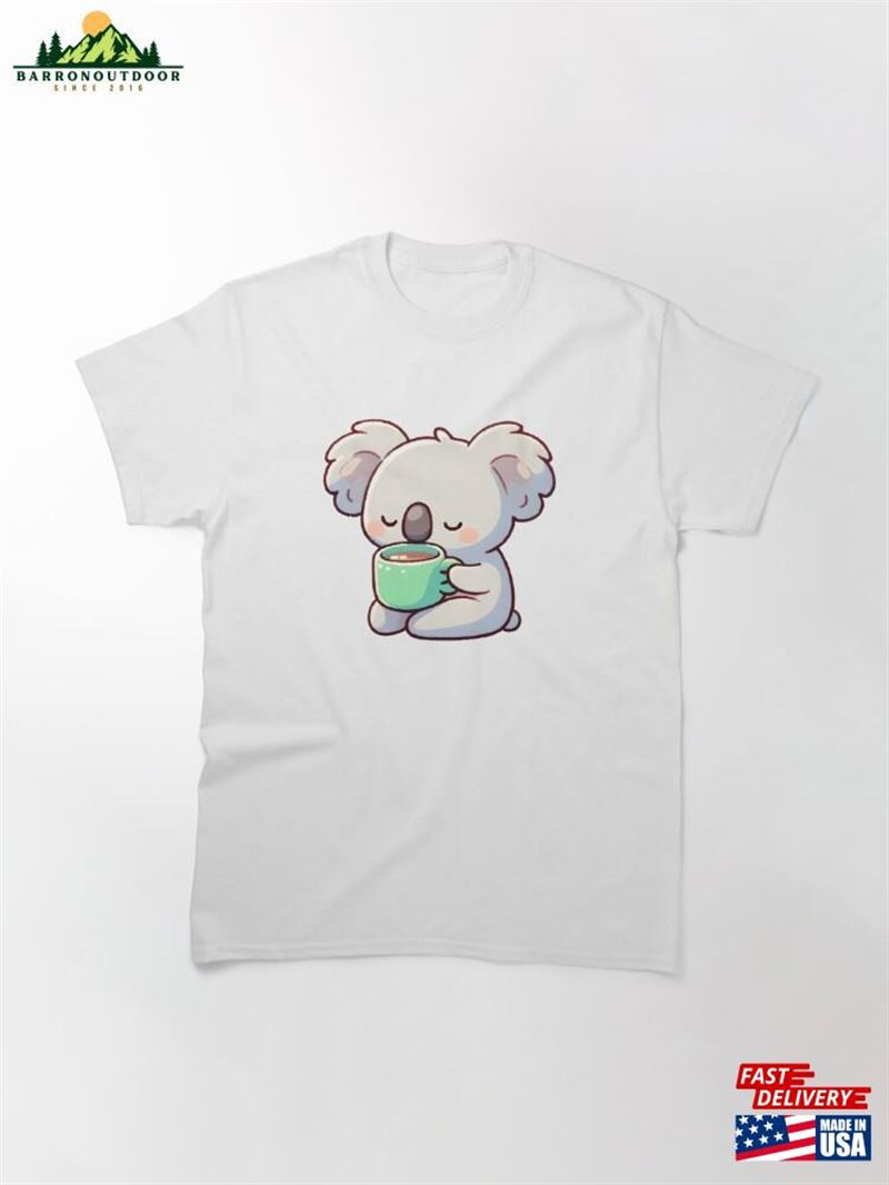 Koala's Serene Tea Time Moment Classic T-Shirt Sweatshirt Hoodie Koala's Serene Tea Time Moment Classic T-Shirt Sweatshirt Hoodie