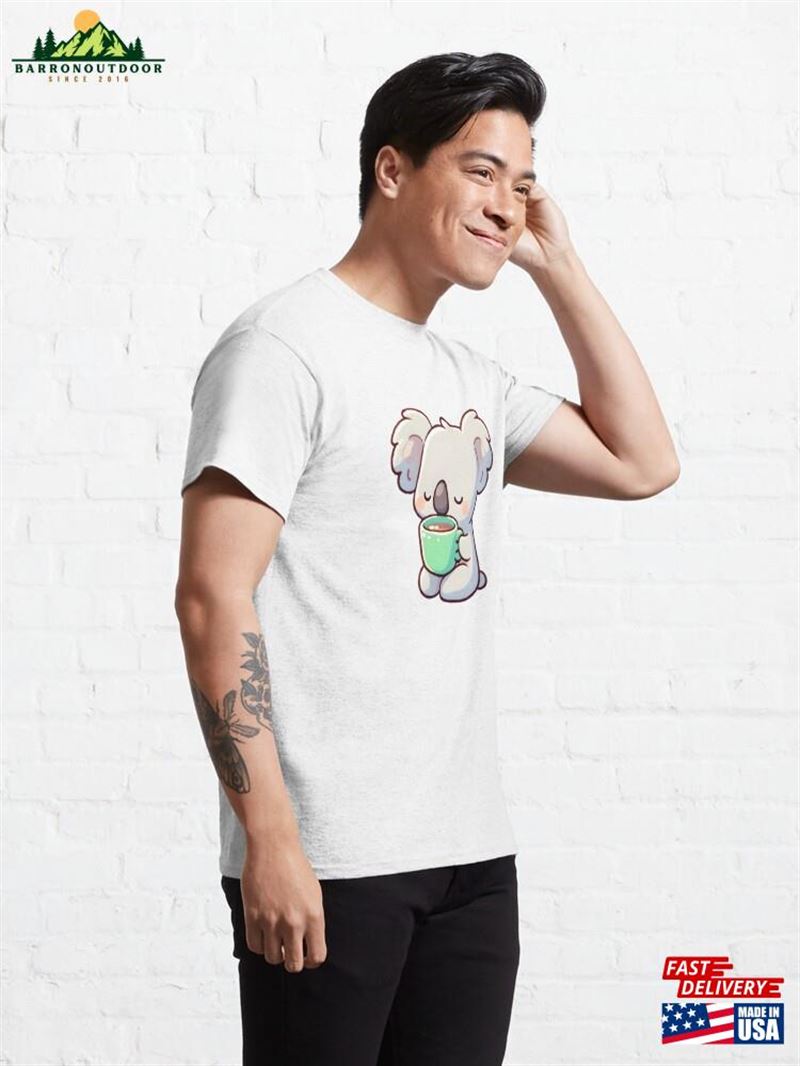 Koala's Serene Tea Time Moment Classic T-Shirt Sweatshirt Hoodie Koala's Serene Tea Time Moment Classic T-Shirt Sweatshirt Hoodie