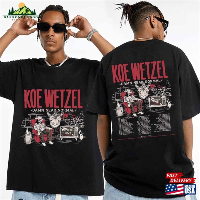 Koe Wetzel Damn Near Normal World Tour 2024 Shirt Fan Hoodie Sweatshirt Koe Wetzel Damn Near Normal World Tour 2024 Shirt Fan Hoodie Sweatshirt