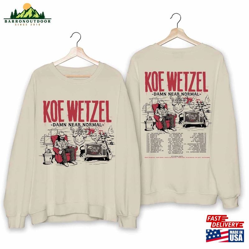 Koe Wetzel Damn Near Normal World Tour 2024 Shirt Fan Hoodie Sweatshirt Koe Wetzel Damn Near Normal World Tour 2024 Shirt Fan Hoodie Sweatshirt