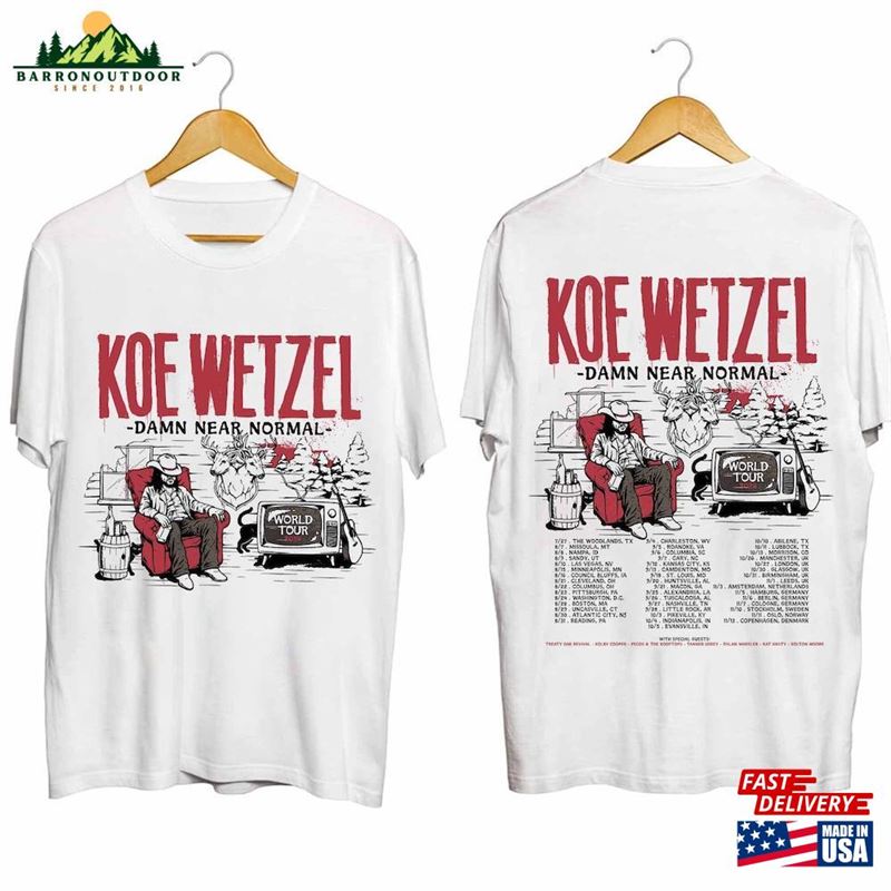 Koe Wetzel Damn Near Normal World Tour 2024 Shirt Fan T-Shirt Hoodie Koe Wetzel Damn Near Normal World Tour 2024 Shirt Fan T-Shirt Hoodie