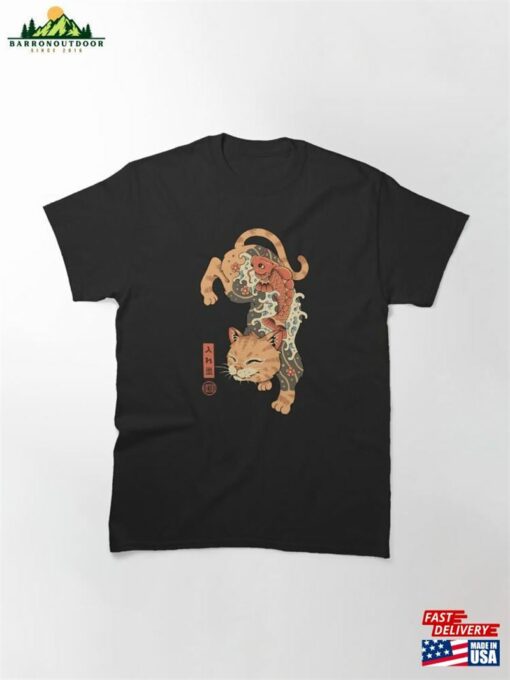 Koi Fish Cat Irezumi Classic T-Shirt Unisex