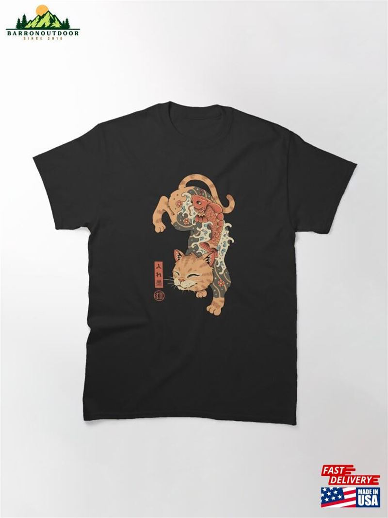 Koi Fish Cat Irezumi Classic T-Shirt Unisex Koi Fish Cat Irezumi Classic T-Shirt Unisex