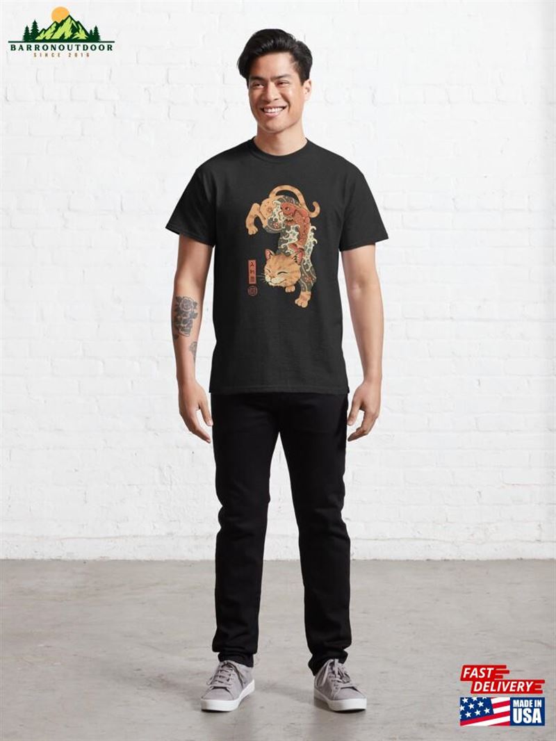 Koi Fish Cat Irezumi Classic T-Shirt Unisex Koi Fish Cat Irezumi Classic T-Shirt Unisex