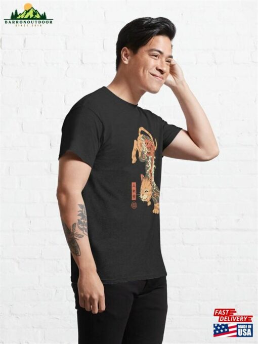 Koi Fish Cat Irezumi Classic T-Shirt Unisex