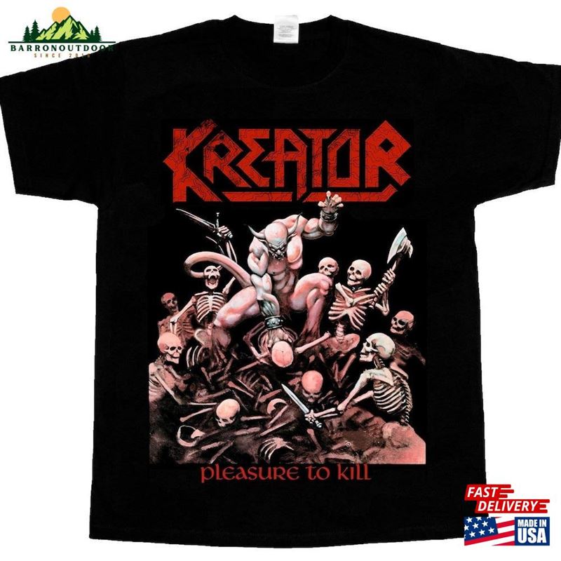 Kreator Pleasure To Kill Death Metal Short Long Sleeve Black T Shirt 345Xl Classic T-Shirt Kreator Pleasure To Kill Death Metal Short Long Sleeve Black T Shirt 345Xl Classic T-Shirt