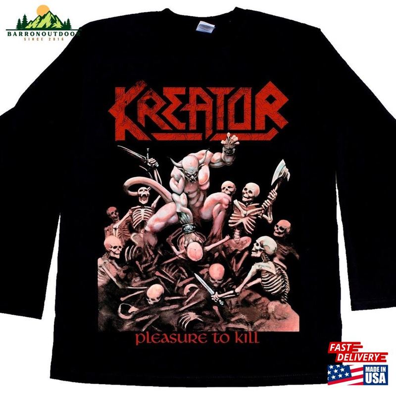Kreator Pleasure To Kill Death Metal Short Long Sleeve Black T Shirt 345Xl Classic T-Shirt Kreator Pleasure To Kill Death Metal Short Long Sleeve Black T Shirt 345Xl Classic T-Shirt