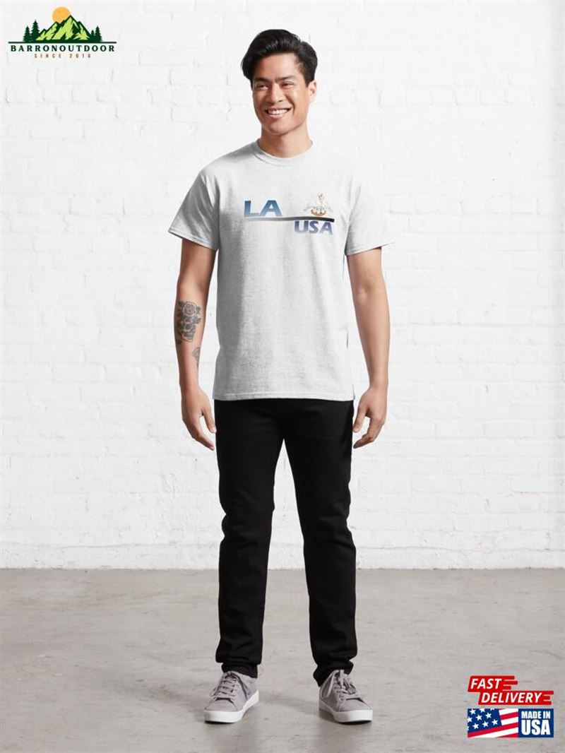 La Usa Written Textile Design Classic T-Shirt La Usa Written Textile Design Classic T-Shirt