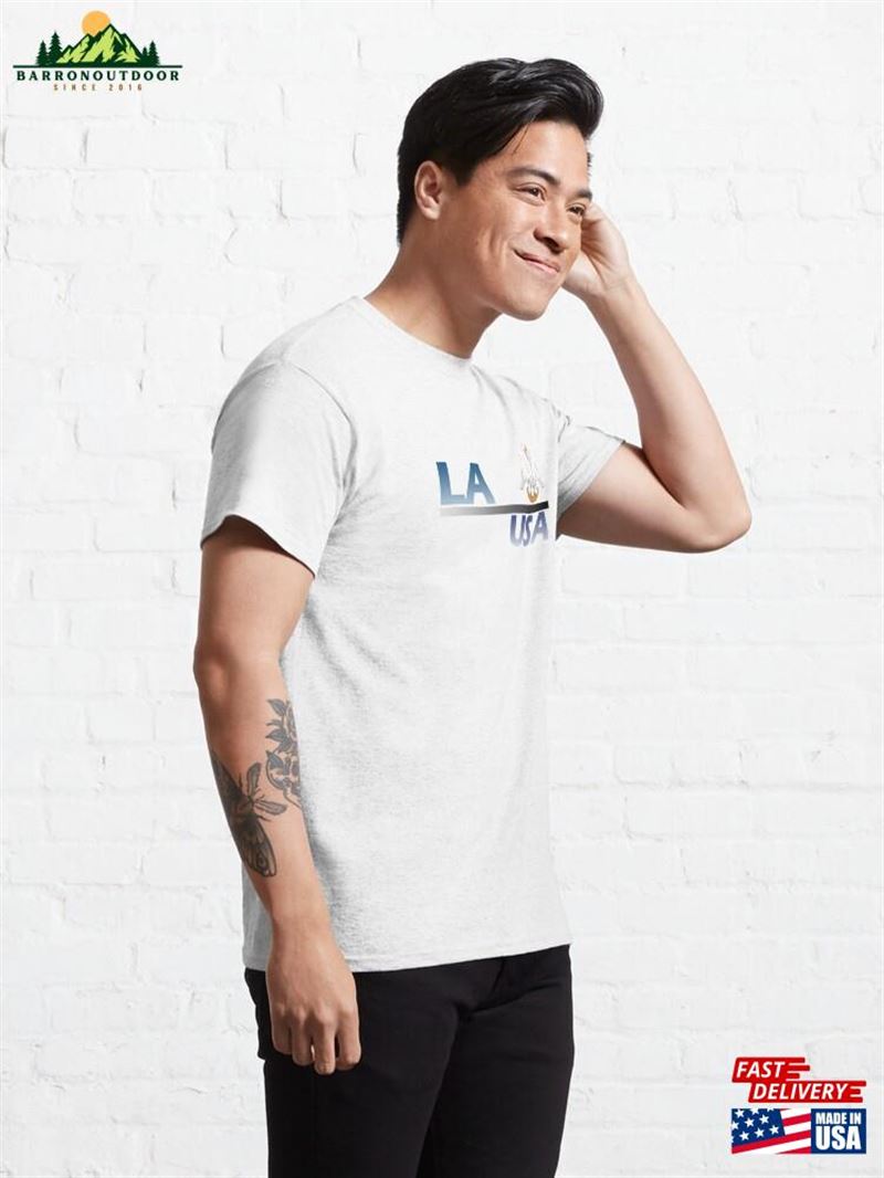 La Usa Written Textile Design Classic T-Shirt La Usa Written Textile Design Classic T-Shirt