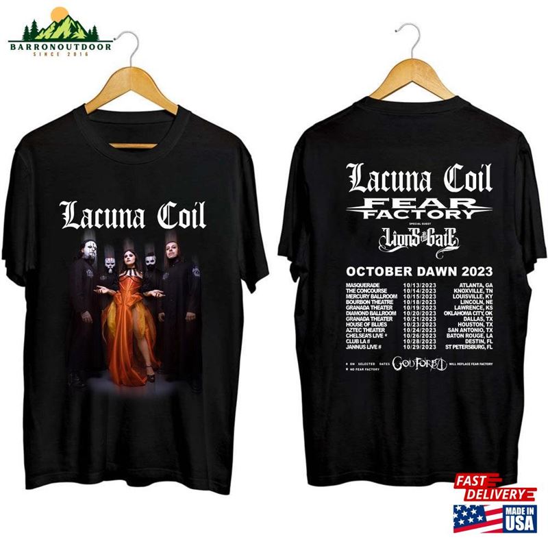 Lacuna Coil 2023 Dawn Us Tour Shirt Band Fan Concert Hoodie T-Shirt Lacuna Coil 2023 Dawn Us Tour Shirt Band Fan Concert Hoodie T-Shirt