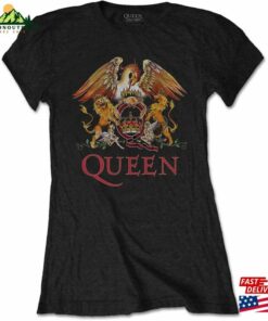 Ladies Queen Crest Freddie Mercury Brian May Official Tee T-Shirt Hoodie