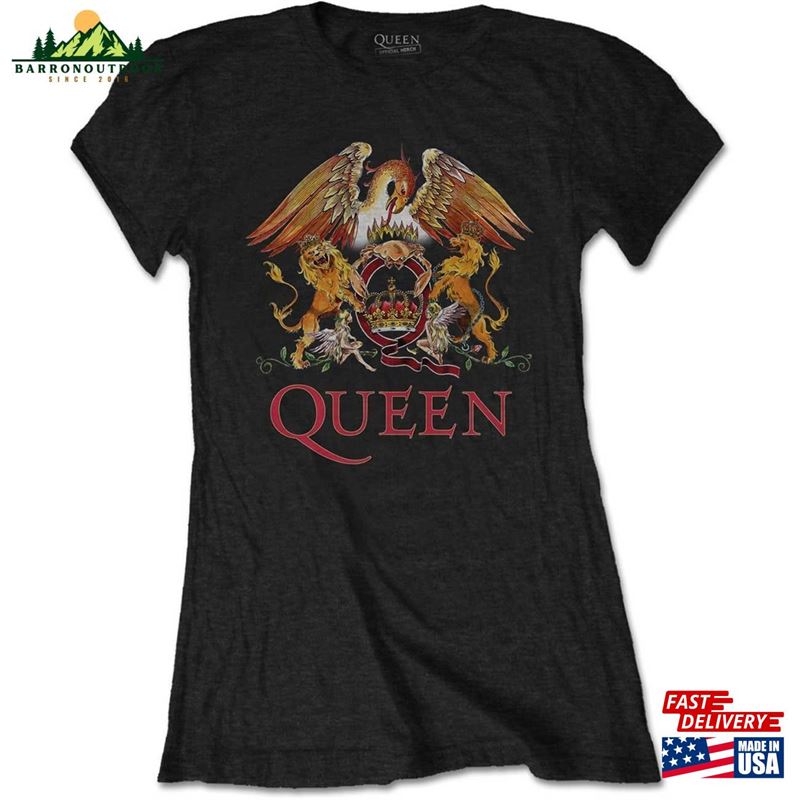 Ladies Queen Crest Freddie Mercury Brian May Official Tee T-Shirt Hoodie Ladies Queen Crest Freddie Mercury Brian May Official Tee T-Shirt Hoodie