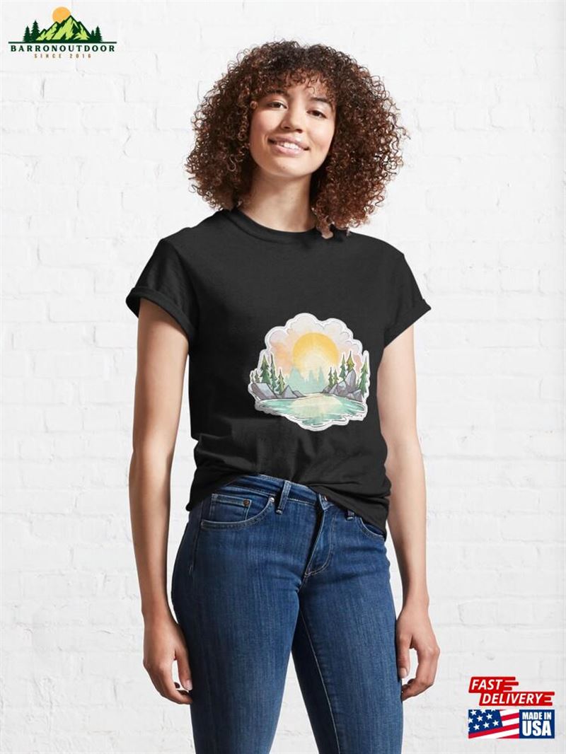 Landscape Illustration Classic T-Shirt Unisex Landscape Illustration Classic T-Shirt Unisex