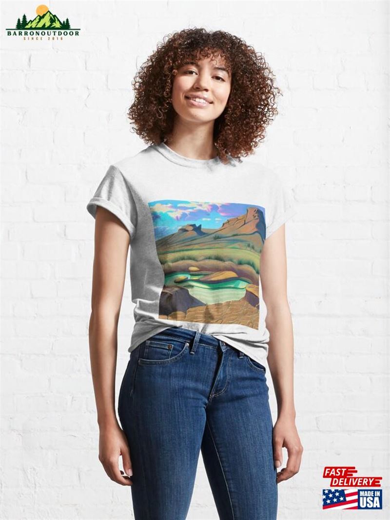 Landscape With Mountains And River Classic T-Shirt Hoodie Landscape With Mountains And River Classic T-Shirt Hoodie