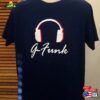 Large T-Shirts G Funk Vintage Bands Music Graphic Headphones Navy Blue Crew Neck Shirts Hip Hop Funkadelic Sweatshirt T-Shirt