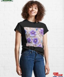 Lavender Floral And Rose Gold Classic T-Shirt