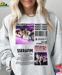 Le Sserafim Kpop Music Merch Shirt Perfect Night Album 90S Tee Sweatshirt Hoodie