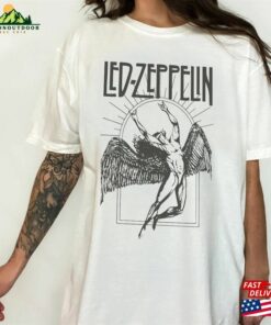 Led Zeppelin Shirt Retro Rock Band Tour Distressed 70S Music Concert Unisex Hoodie
