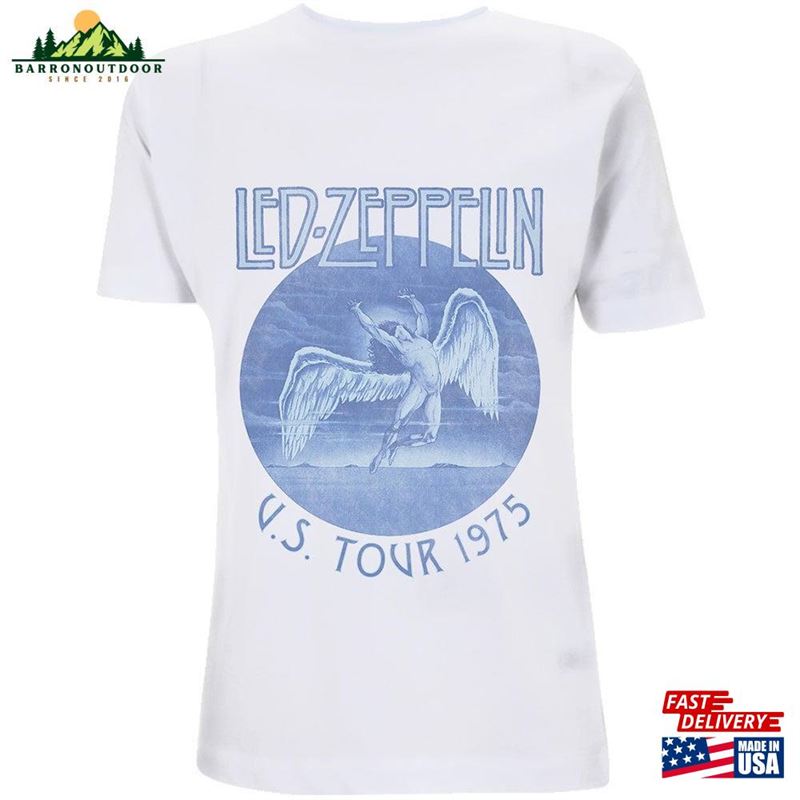 Led Zeppelin Tour'75 Blue Wash Official Tee T-Shirt Sweatshirt Classic Led Zeppelin Tour'75 Blue Wash Official Tee T-Shirt Sweatshirt Classic