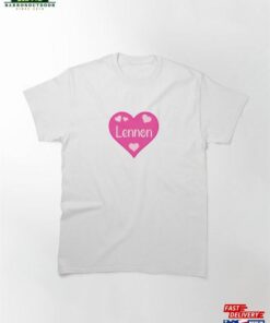 Lennon Name Pink Heart Classic T-Shirt Sweatshirt Unisex