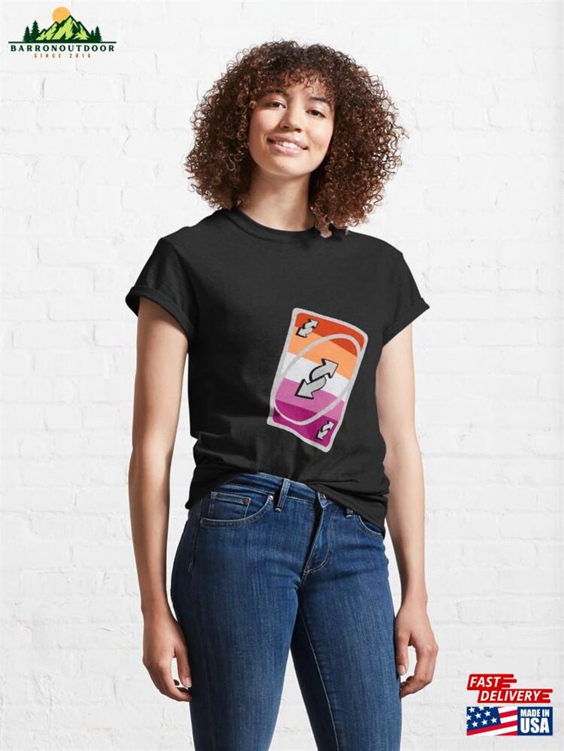 Lesbian Uno Reverse Card Classic T-Shirt Hoodie Lesbian Uno Reverse Card Classic T-Shirt Hoodie