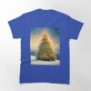 Lighted Yule Tree In The Snow Classic T-Shirt Unisex