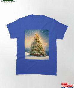 Lighted Yule Tree In The Snow Classic T-Shirt Unisex