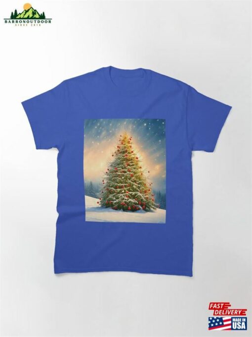 Lighted Yule Tree In The Snow Classic T-Shirt Unisex