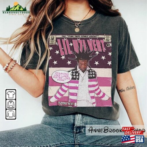 Lil Uzi Vert Comic Shirt 90S Vintage Merch Art Flooded The Face Pink Tape Album Concert Tour Ticket 2023 Graphic Tee Gift Classic T-Shirt