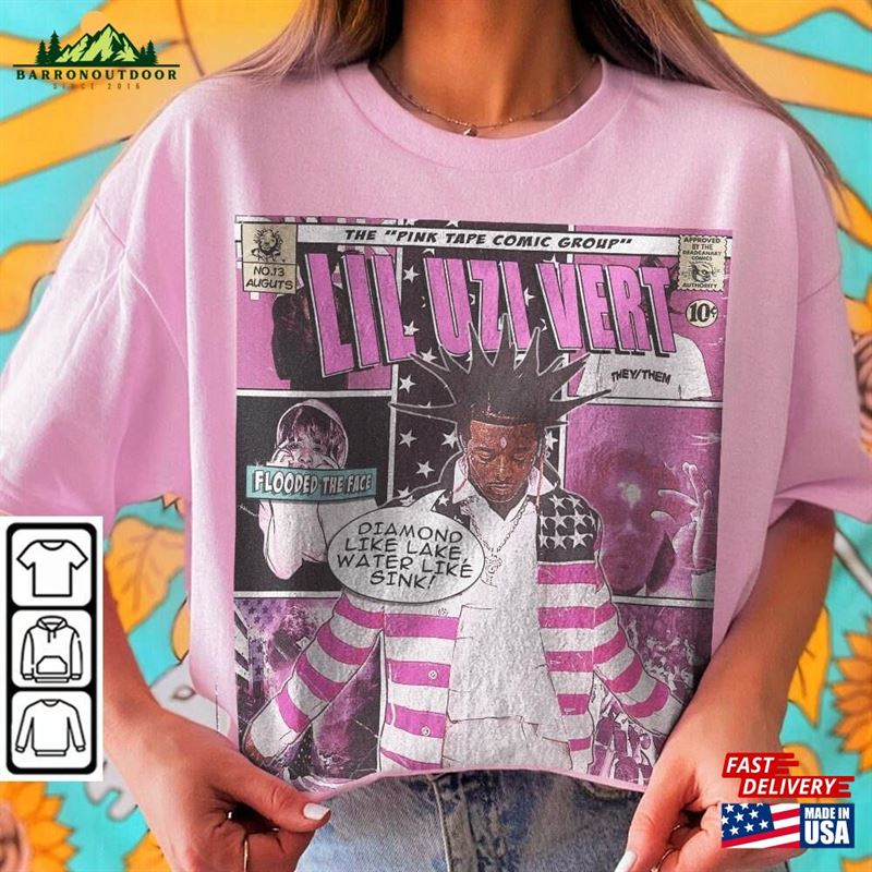 Lil Uzi Vert Comic Shirt 90S Vintage Merch Art Flooded The Face Pink Tape Album Concert Tour Ticket 2023 Graphic Tee Gift V2 Classic T-Shirt Lil Uzi Vert Comic Shirt 90S Vintage Merch Art Flooded The Face Pink Tape Album Concert Tour Ticket 2023 Graphic Tee Gift V2 Classic T-Shirt
