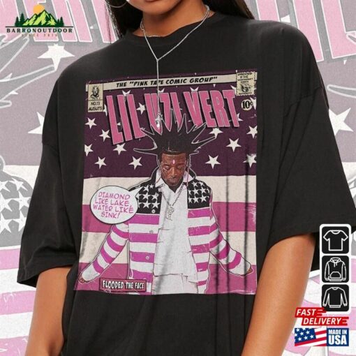 Lil Uzi Vert Comic Shirt 90S Vintage Merch Art Flooded The Face Pink Tape Album Concert Tour Ticket 2023 Graphic Tee Gift V3 Unisex Sweatshirt