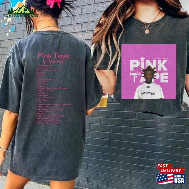 Lil Uzi Vert Pink Tape Track List T-Shirt Unisex Lil Uzi Vert Pink Tape Track List T-Shirt Unisex