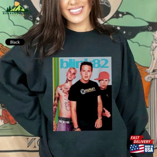 Limited 182 World Tour 2023 Shirt Vintage Blink Sweatshirt Retro T-Shirt Unisex