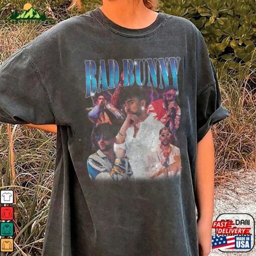Limited Bad Bunny Shirt Vintage 90S Grapic Tee Unisex Un Verano T-Shirt Bootleg Horror Sweatshirt 20224Dnrm Classic Hoodie