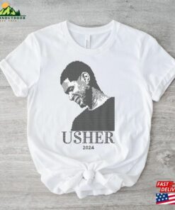 Limited Edition! Rhinestone Crystals Usher Inspired Short Sleeve T-Shirt Hoodie