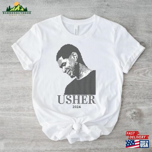 Limited Edition! Rhinestone Crystals Usher Inspired Short Sleeve T-Shirt Hoodie