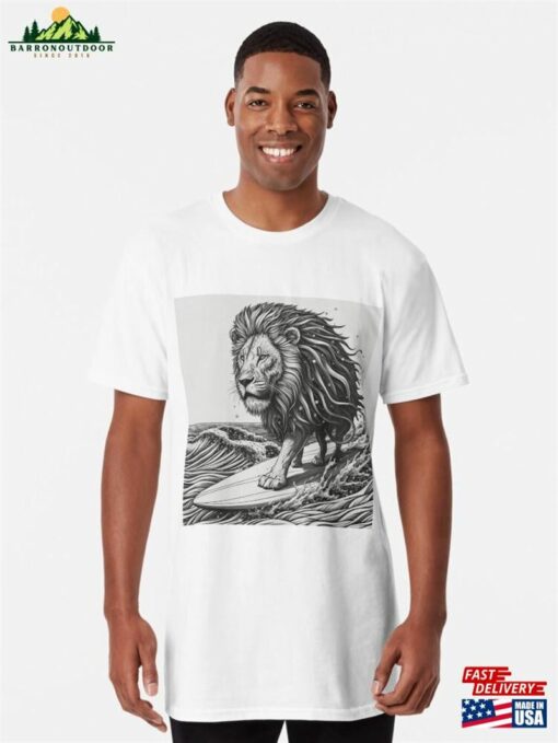 Lion Surfing Long T-Shirt Sweatshirt
