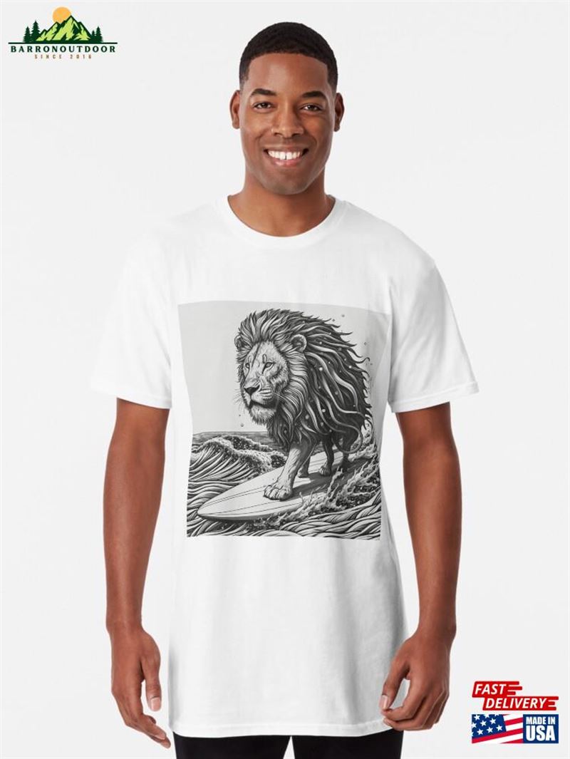 Lion Surfing Long T-Shirt Sweatshirt Lion Surfing Long T-Shirt Sweatshirt