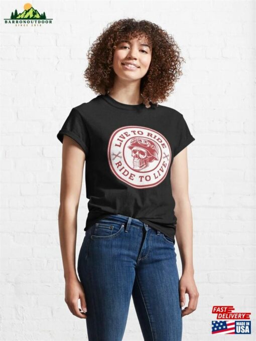 Live To Ride Skull Circle Unisex T-Shirt