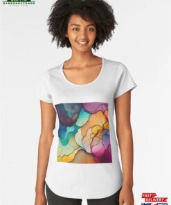 Logo Picture Illustration Abstract Pattern Red Green Watercolor Drawing White Yellow Blue Purple Premium Scoop T-Shirt Classic