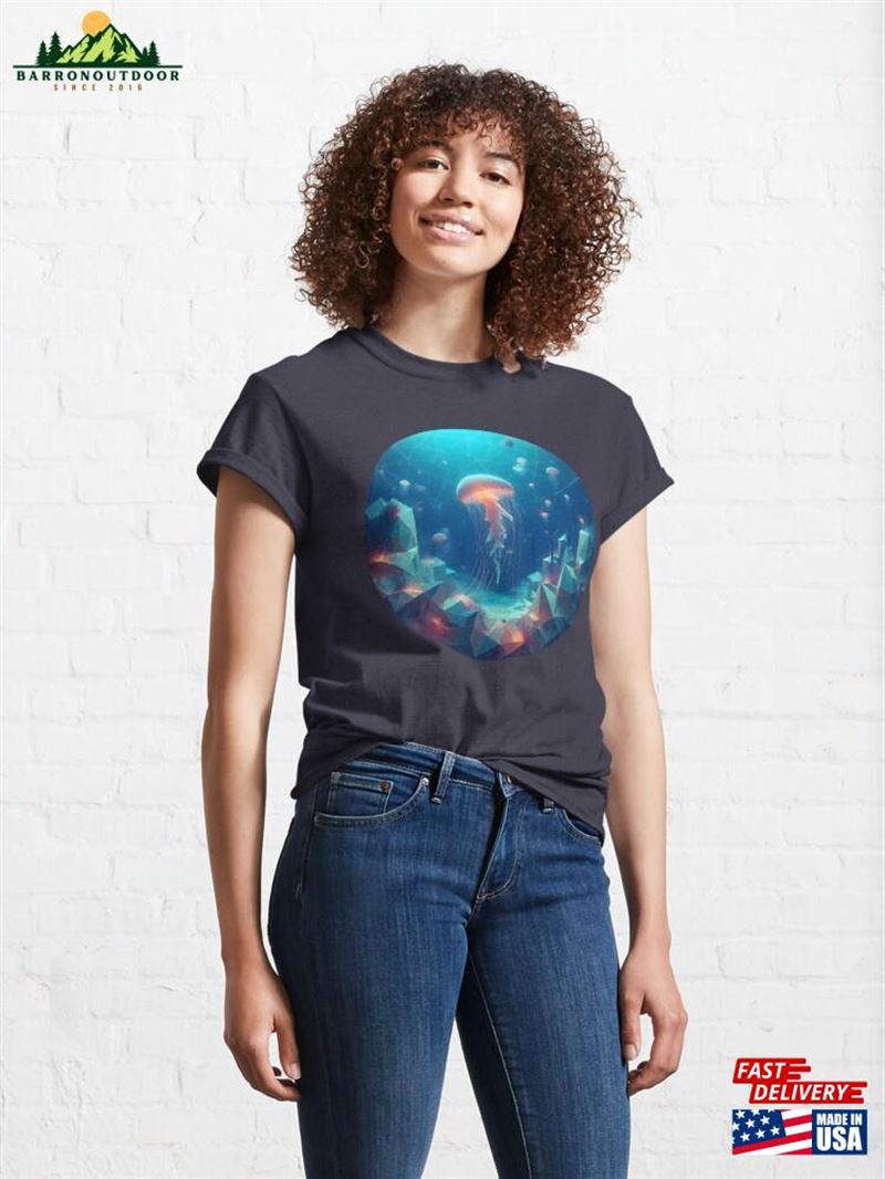Low Poly Jellyfish Classic T-Shirt Sweatshirt Hoodie Low Poly Jellyfish Classic T-Shirt Sweatshirt Hoodie