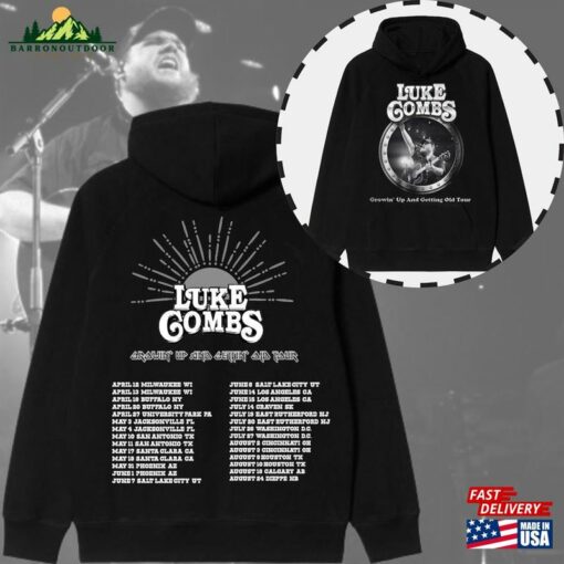 Luke Combs 2024 Tour Growing Up And Getting Old Shirt Country Music Tee Fan Unisex T-Shirt