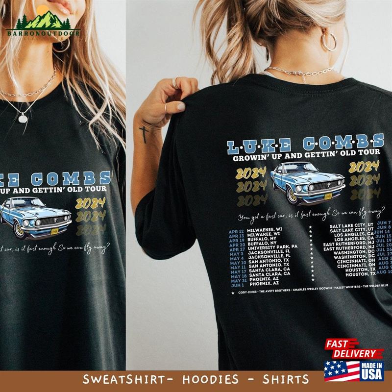 Luke Combs 2024 Tour Shirt Growin Up Retro Country Sweatshirt Unisex Luke Combs 2024 Tour Shirt Growin Up Retro Country Sweatshirt Unisex
