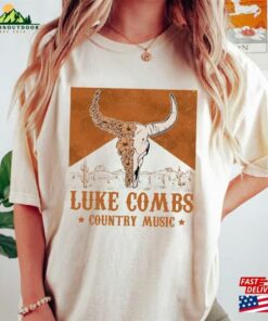 Luke Combs Bull Skull Country Music T-Shirt Western Bullhead Tour 2023 Merch Fan Classic