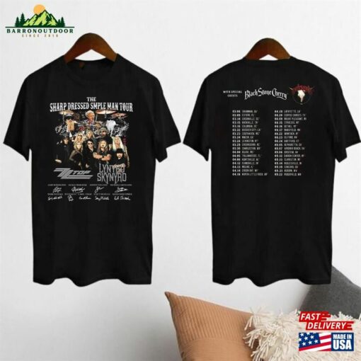 Lynyrd Skynyrd Zz Top Tour 2024 Shirt Sharp Dressed Simple Man Us World Sweatshirt Classic