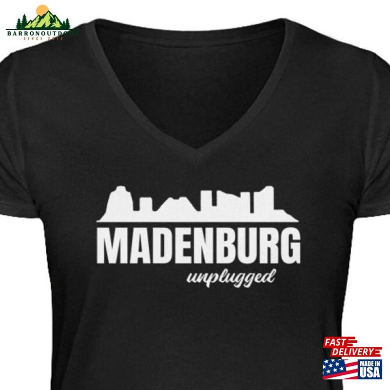 Madenburg Unplugged Concert Series 2023 Fan Shirt With Logo Palatinate Culture Women's V Neck T T-Shirt Classic Madenburg Unplugged Concert Series 2023 Fan Shirt With Logo Palatinate Culture Women's V Neck T T-Shirt Classic
