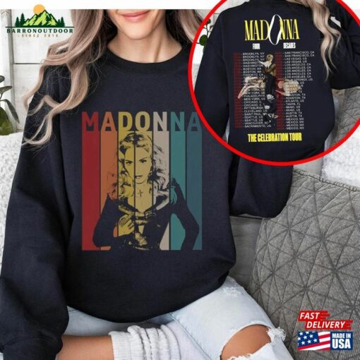 Madonna 90S Vintage Shirt 2024 Tour The Celebration T-Shirt Four Decades Unisex